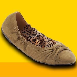 Stylish Tan Flats with Knot Detail